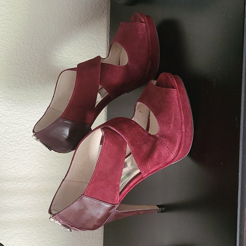 Michael Michael Kors Maroon Suede/leather Heels